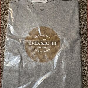 Coach Gray T-Shirt with Tan Logo